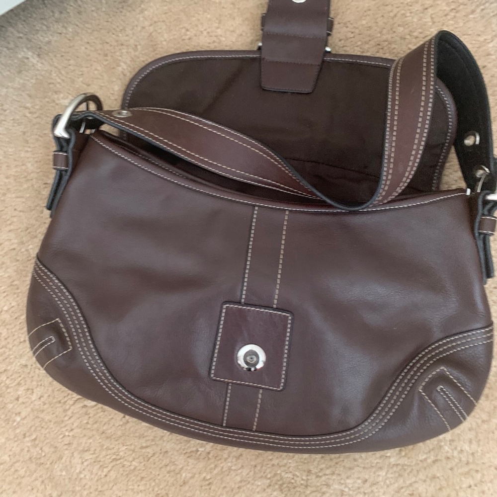 beautiful brown coach purse in pristine condition